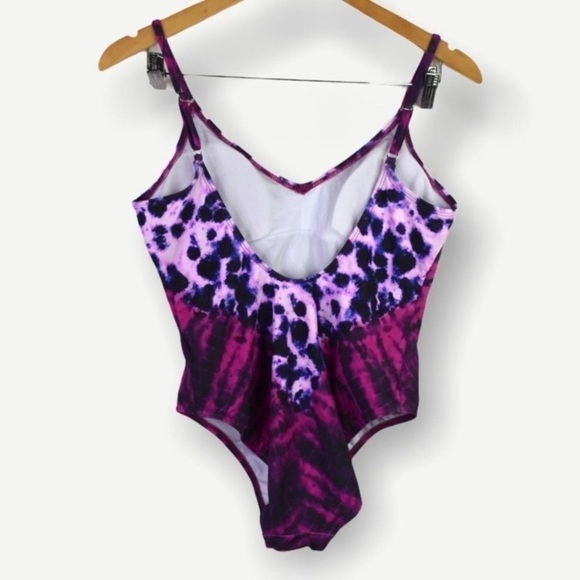 Nwt Salt + Cove Leopard Tie Dye One Piece Swimsuit - size M - Picture 3 of 5